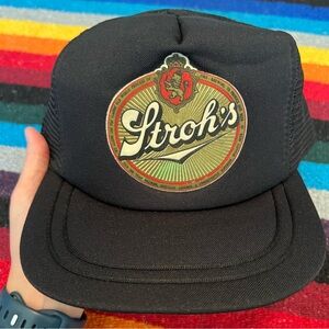 Vintage Strohs Beer SnapBack Trucker Hat US Crown Co